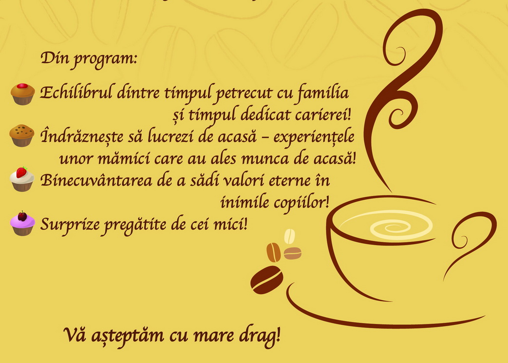 Cafea și desert de ziua mamei la CRW Cafea și desert de ziua mamei la CRW
